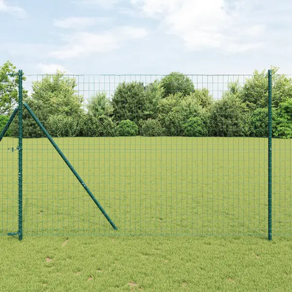 Gossi imprejmuirea euro cu 7 stalpi 1.5x10 m otel galvanizat verde