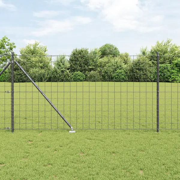 Gossi imprejmuirea euro cu 7 stalpi cu varf 1.2x10 m otel galvanizat gri