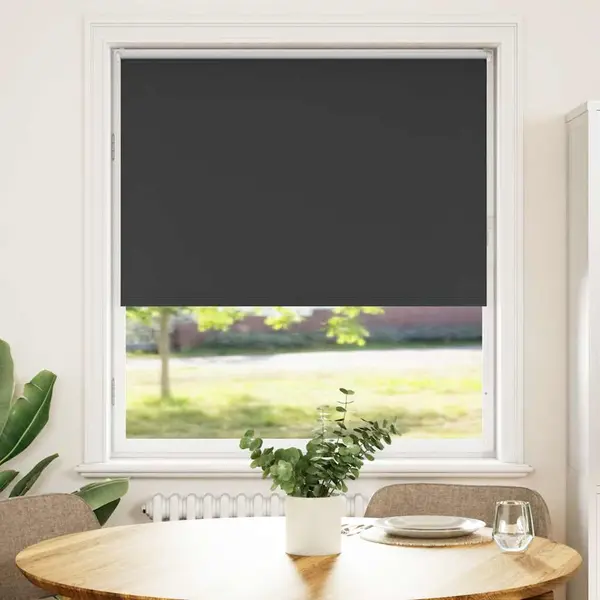 Gossi jaluza cu role opace negru 115x130 cm latime material 110,7 cm