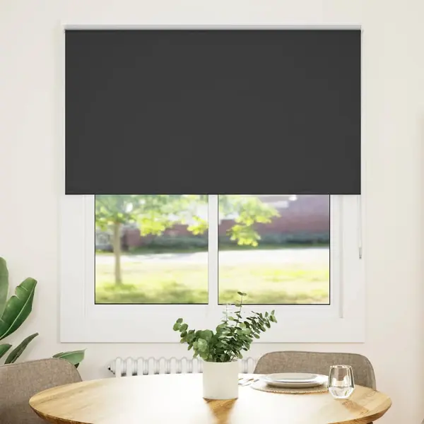 Gossi jaluza cu role opace negru 135x150 cm latime material 131,6 cm
