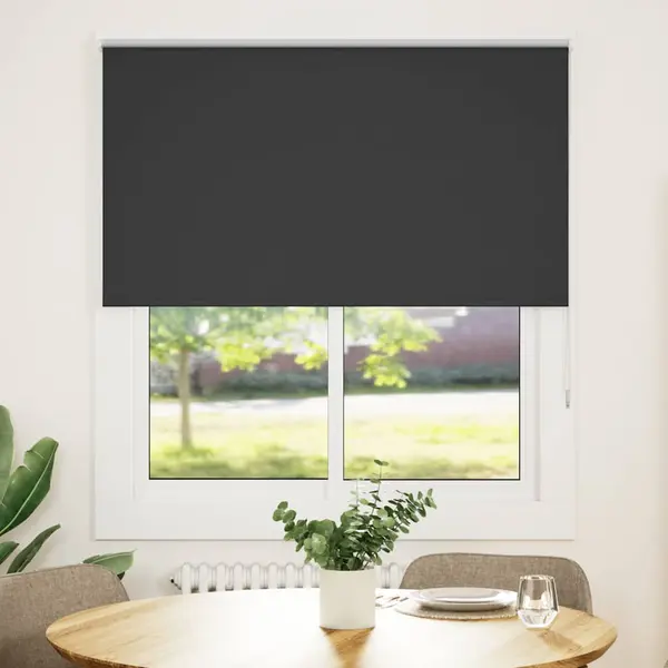 Gossi jaluza cu role opace negru 140x175 cm latime material 136,6 cm