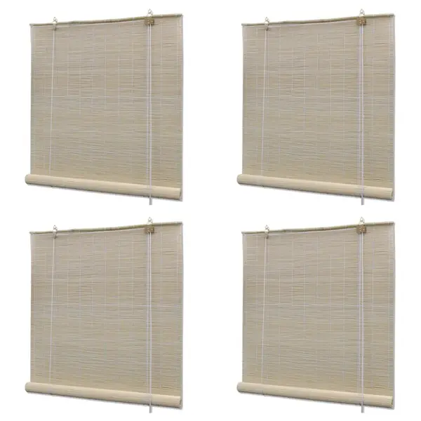 Gossi jaluzele din bambus natural tip rulou, 4 buc., 120 x 160 cm