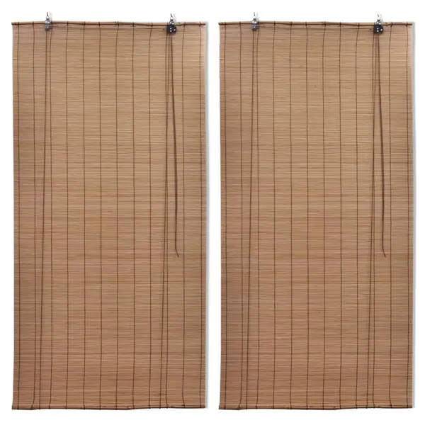 Gossi jaluzele din bambus tip rulou, 2 buc., maro, 80 x 160 cm