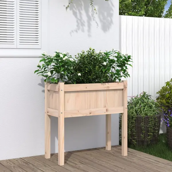Gossi jardinier de gradina cu picioare, 70x31x70cm, lemn masiv de pin
