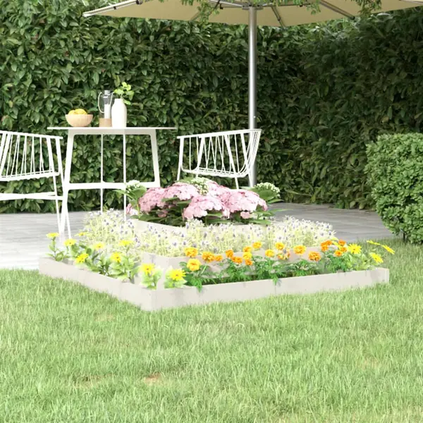 Gossi jardiniera, alb, 110x110x27 cm, lemn masiv de pin
