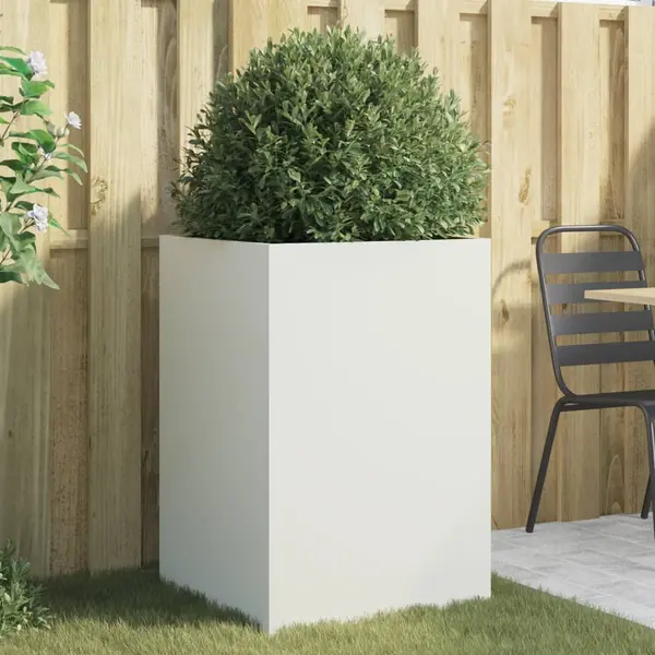 Gossi jardiniera, alb, 52x48x75 cm, otel laminat la rece