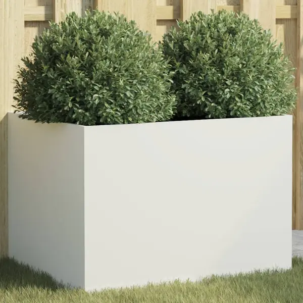 Gossi jardiniera, alb, 62x47x46 cm, otel laminat la rece