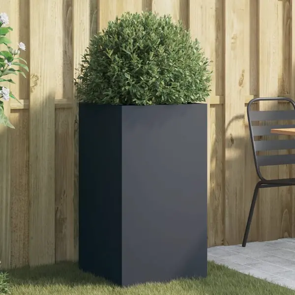 Gossi jardiniera, antracit, 42x38x75 cm, otel laminat la rece