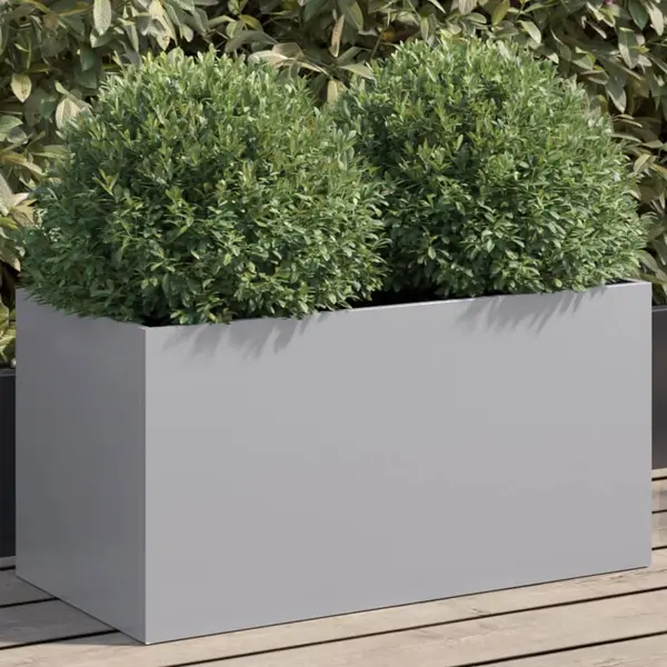 Gossi jardiniera, argintiu, 62x30x29 cm, otel galvanizat