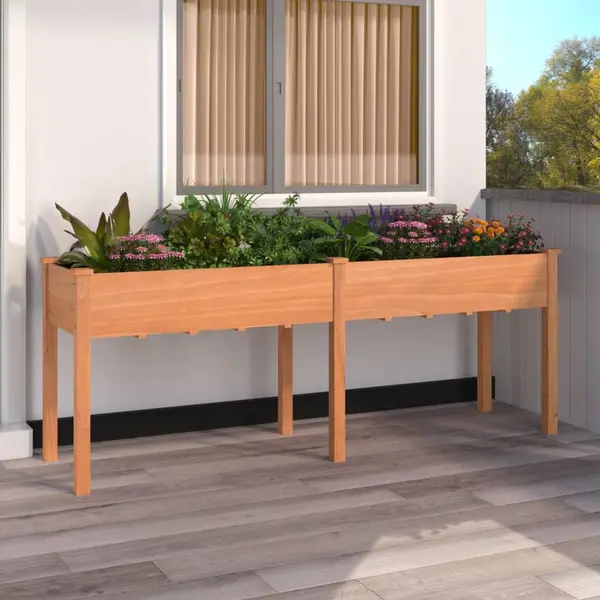 Gossi jardiniera cu captuseala, maro, 203x53x76 cm, lemn masiv brad
