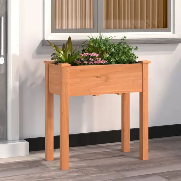Gossi jardiniera cu captuseala, maro, 71x37x76 cm, lemn masiv de brad