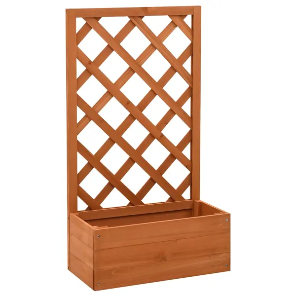 Gossi jardiniera cu spalier, portocaliu, 50x25x90 cm, lemn masiv brad