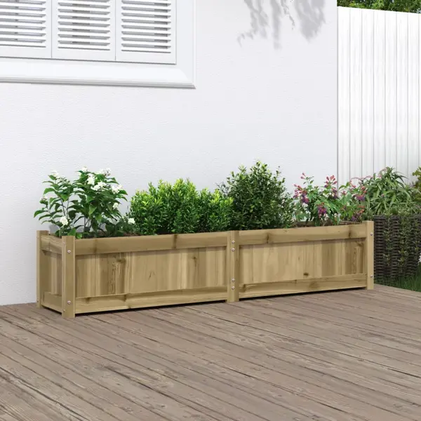 Gossi jardiniera de gradina, 150x31x31 cm, lemn de pin tratat