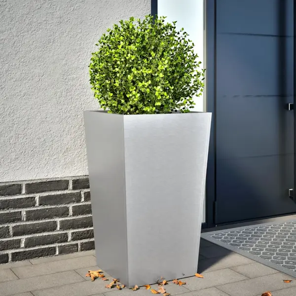 Gossi jardiniera de gradina, 45x45x75 cm, otel galvanizat