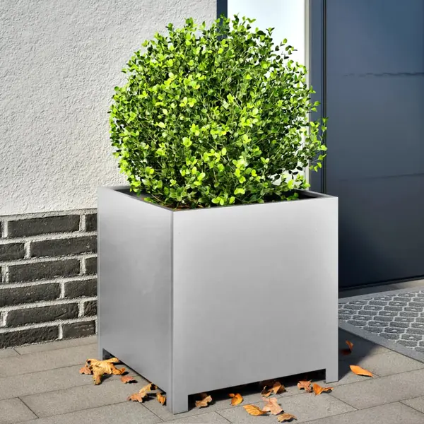 Gossi jardiniera de gradina, 50x50x50 cm, otel galvanizat