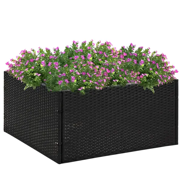 Gossi jardiniera de gradina, 80x80x40 cm, negru, poliratan