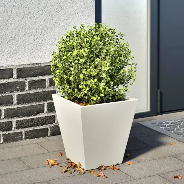 Gossi jardiniera de gradina, alb, 30x30x30 cm, otel