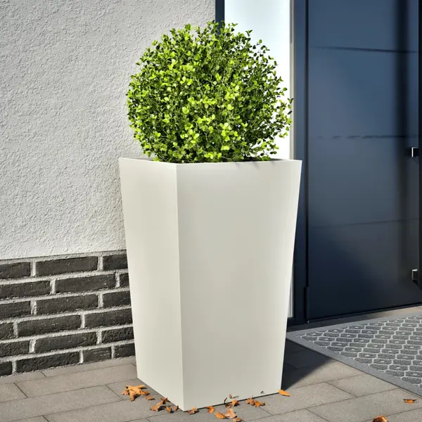 Gossi jardiniera de gradina, alb, 45x45x75 cm, otel