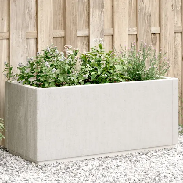 Gossi jardiniera de gradina, alb, 80x36x35 cm, pp