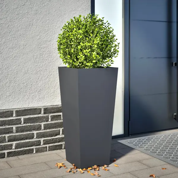 Gossi jardiniera de gradina, antracit, 35x35x75 cm, otel