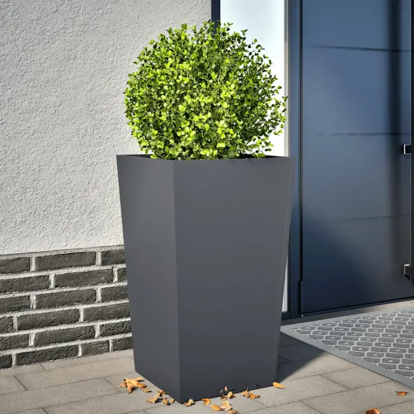 Gossi jardiniera de gradina, antracit, 45x45x75 cm, otel
