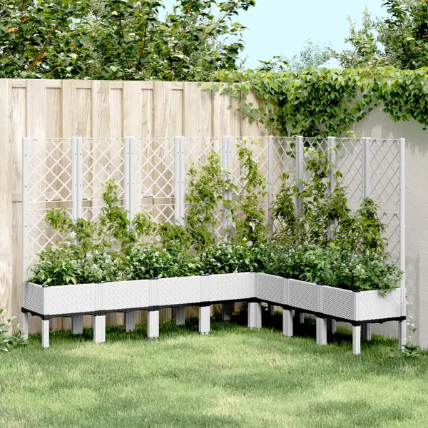 Gossi jardiniera de gradina cu spalier, alb, 200x160x142 cm pp