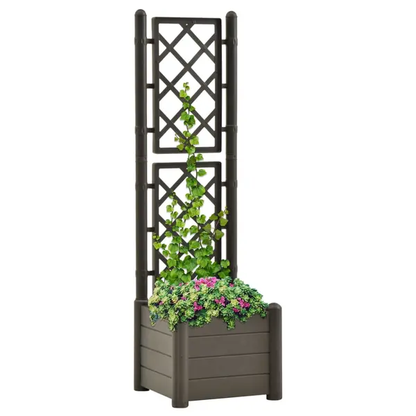 Gossi jardiniera de gradina cu spalier, antracit, 43x43x142 cm, pp