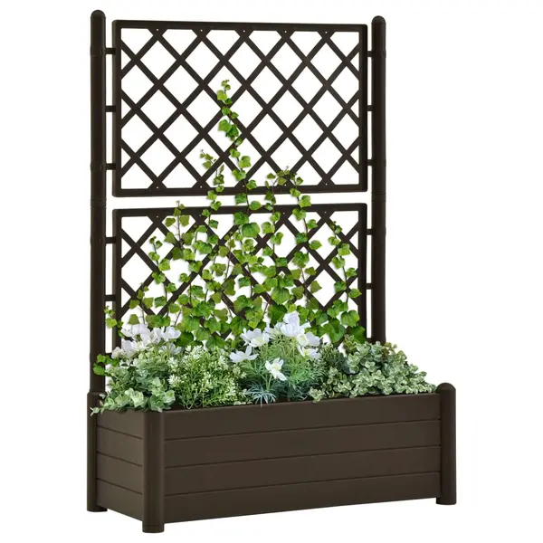 Gossi jardiniera de gradina cu spalier, cafeniu, 100 x 43 x 142 cm pp