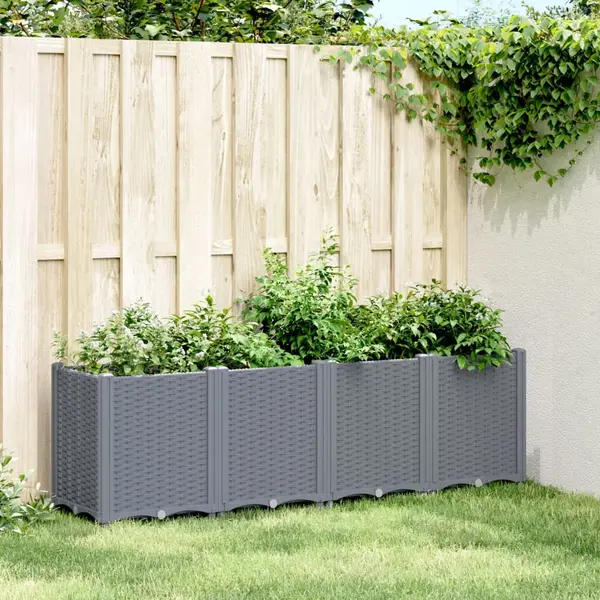 Gossi jardiniera de gradina, gri, 160x40x53 cm, pp