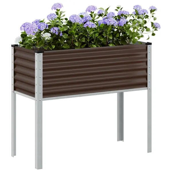 Gossi jardiniera de gradina, maro, 100x41x90 cm, otel