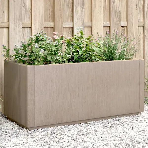 Gossi jardiniera de gradina, maro deschis, 80x36x35 cm, pp