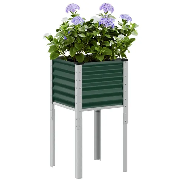 Gossi jardiniera de gradina, verde, 45x45x88 cm, otel