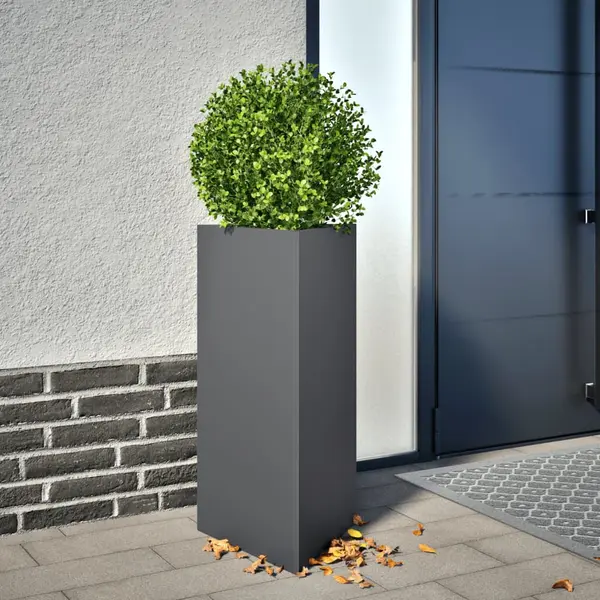 Gossi jardiniera gradina antracit, 40x34,5x70 cm, otel, triunghiulara