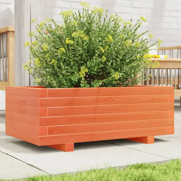 Gossi jardiniera gradina, maro ceruit, 70x40x26,5 cm, lemn masiv pin