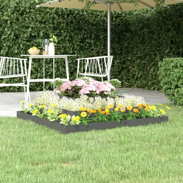 Gossi jardiniera, gri, 110x110x27 cm, lemn masiv de pin
