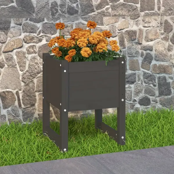 Gossi jardiniera, gri , 40x40x52,5 cm, lemn masiv de pin