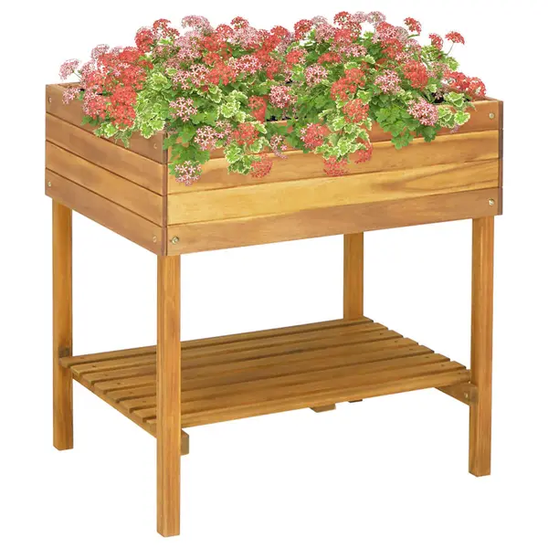 Gossi jardiniera inalta, 78,5 x 58,5 x 78,5 cm, lemn masiv de acacia