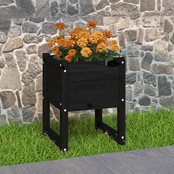 Gossi jardiniera, negru , 40x40x52,5 cm, lemn masiv de pin