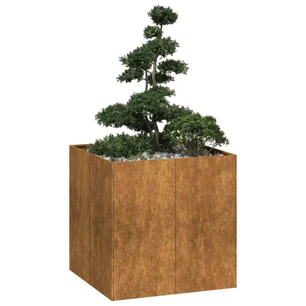 Gossi jardiniera rusty 80x80x80 cm otel pentru intemperii