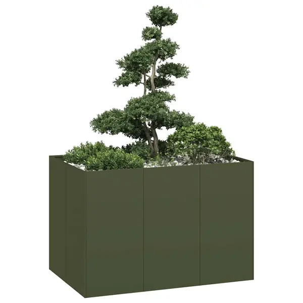 Gossi jardiniera, verde masliniu, 120x80x80 cm, otel