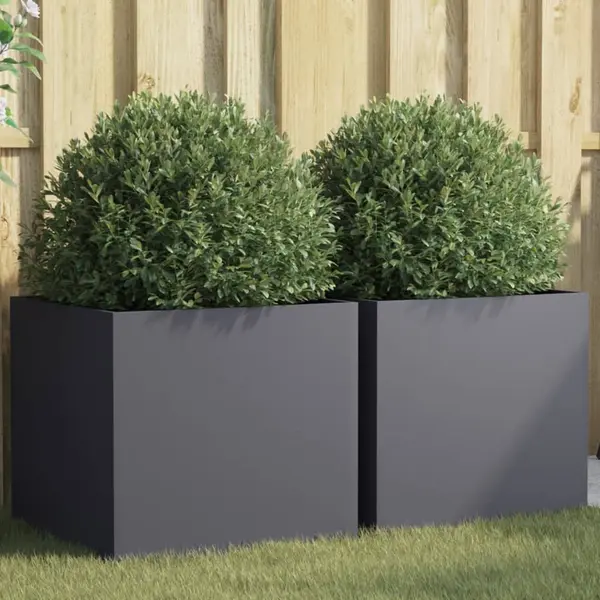 Gossi jardiniere, 2 buc., antracit, 49x47x46 cm, otel laminat la rece