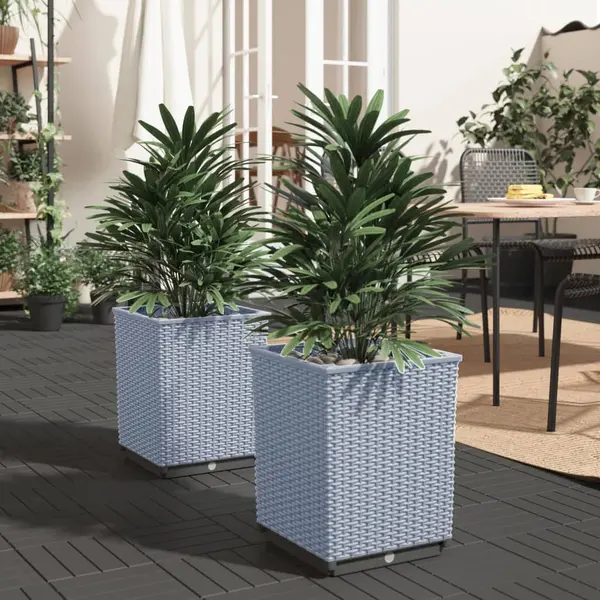 Gossi jardiniere, 2 buc., gri deschis, 30x30x37 cm, polipropilena