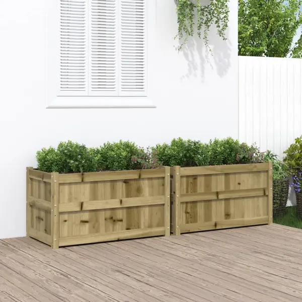 Gossi jardiniere de gradina , 2 buc., lemn de pin impregnat