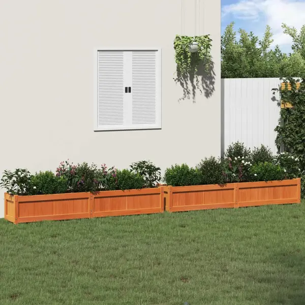 Gossi jardiniere de gradina, 2 buc., maro ceruit, lemn masiv de pin