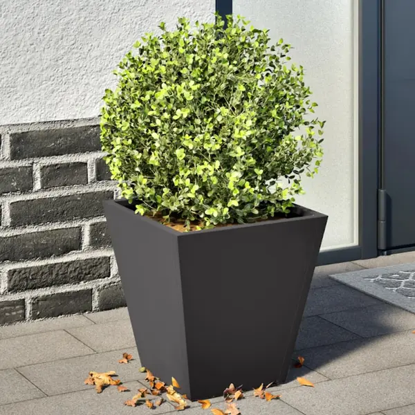 Gossi jardiniere de gradina, 2 buc., negru, 30x30x30 cm, otel