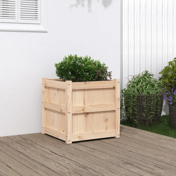Gossi jardiniere de gradina, 50x50x50 cm, lemn masiv de pin