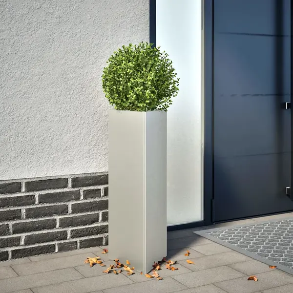 Gossi jardiniere gradina, 2 buc. 30x26x75 cm otel inoxidabil triunghi