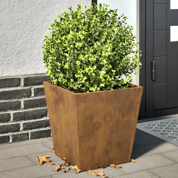 Gossi jardiniere gradina, 2 buc., 40x40x40 cm, otel corten