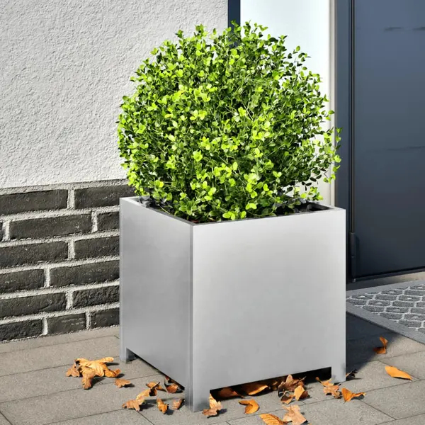 Gossi jardiniere gradina, 2 buc., 40x40x40 cm, otel galvanizat