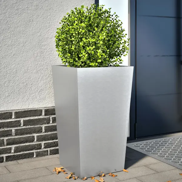 Gossi jardiniere gradina, 2 buc., 45x45x75 cm, otel galvanizat